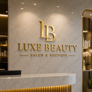 Beauty salon reception logo sign
