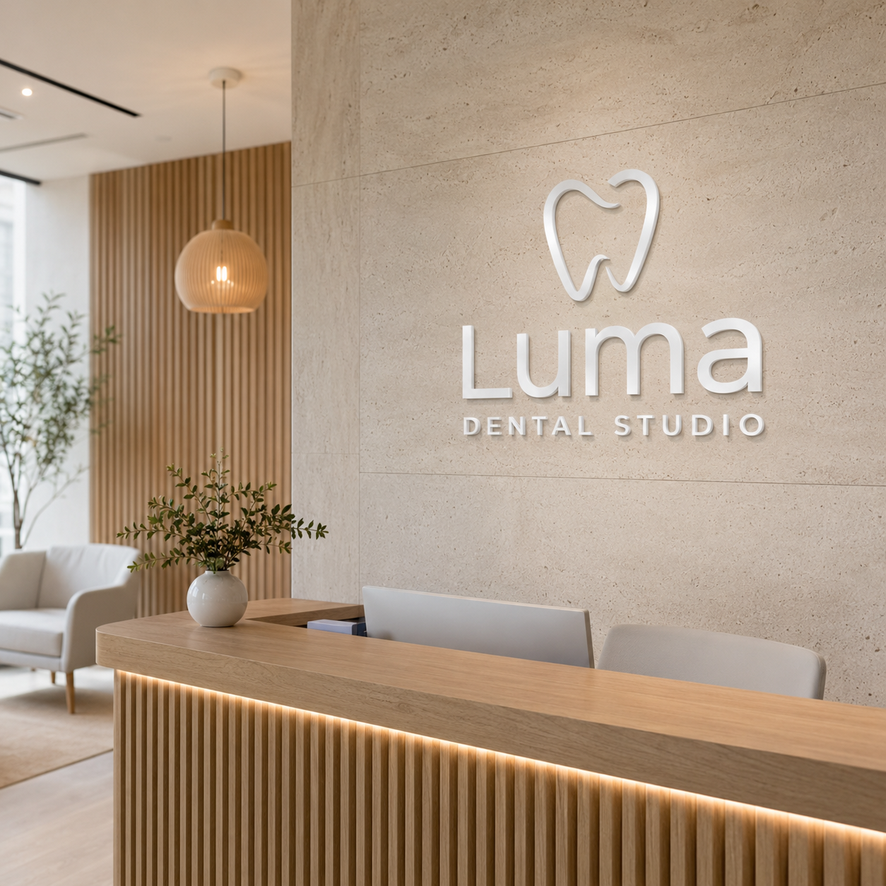Dental office reception logo sign