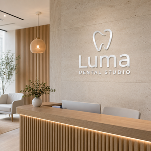 Dental office reception logo sign