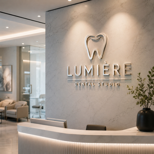 Dental office reception logo sign