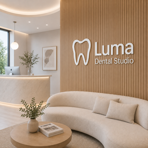 Dental waiting room branding sign