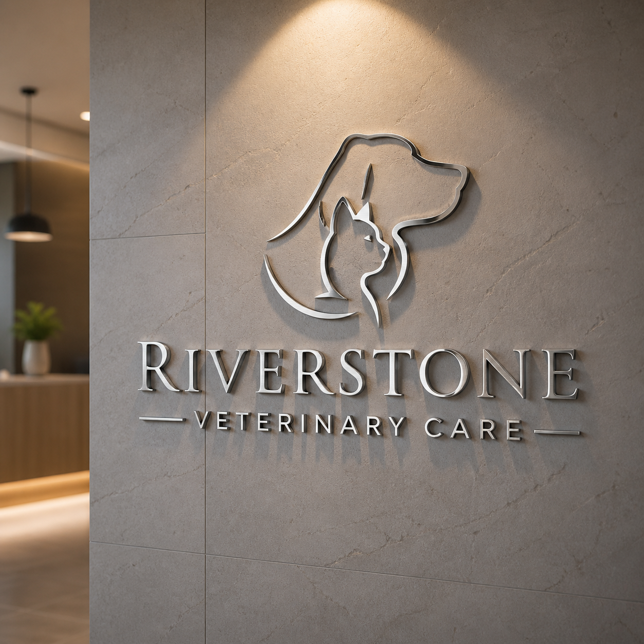 Veterinary clinic entrance sign