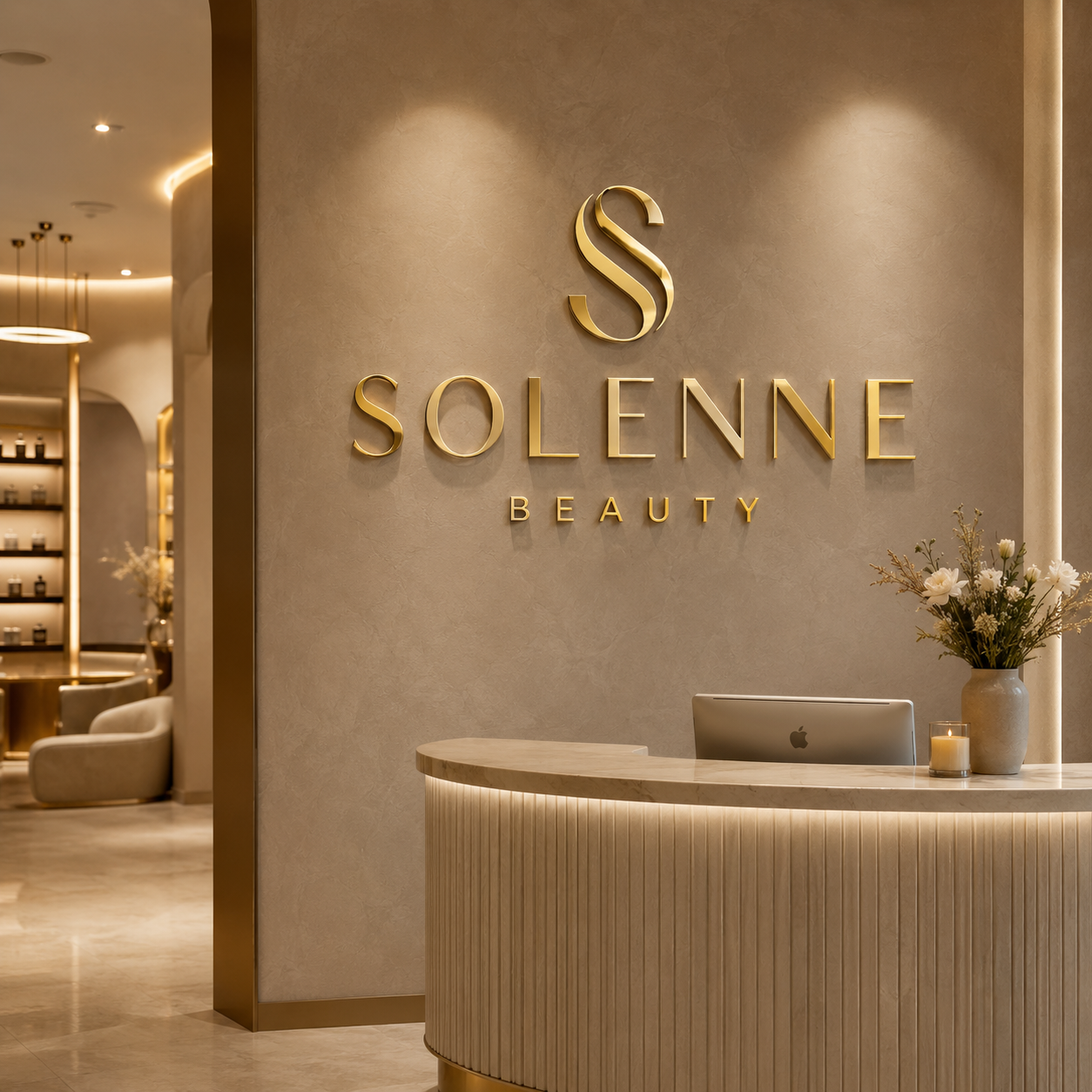 Beauty salon reception logo sign