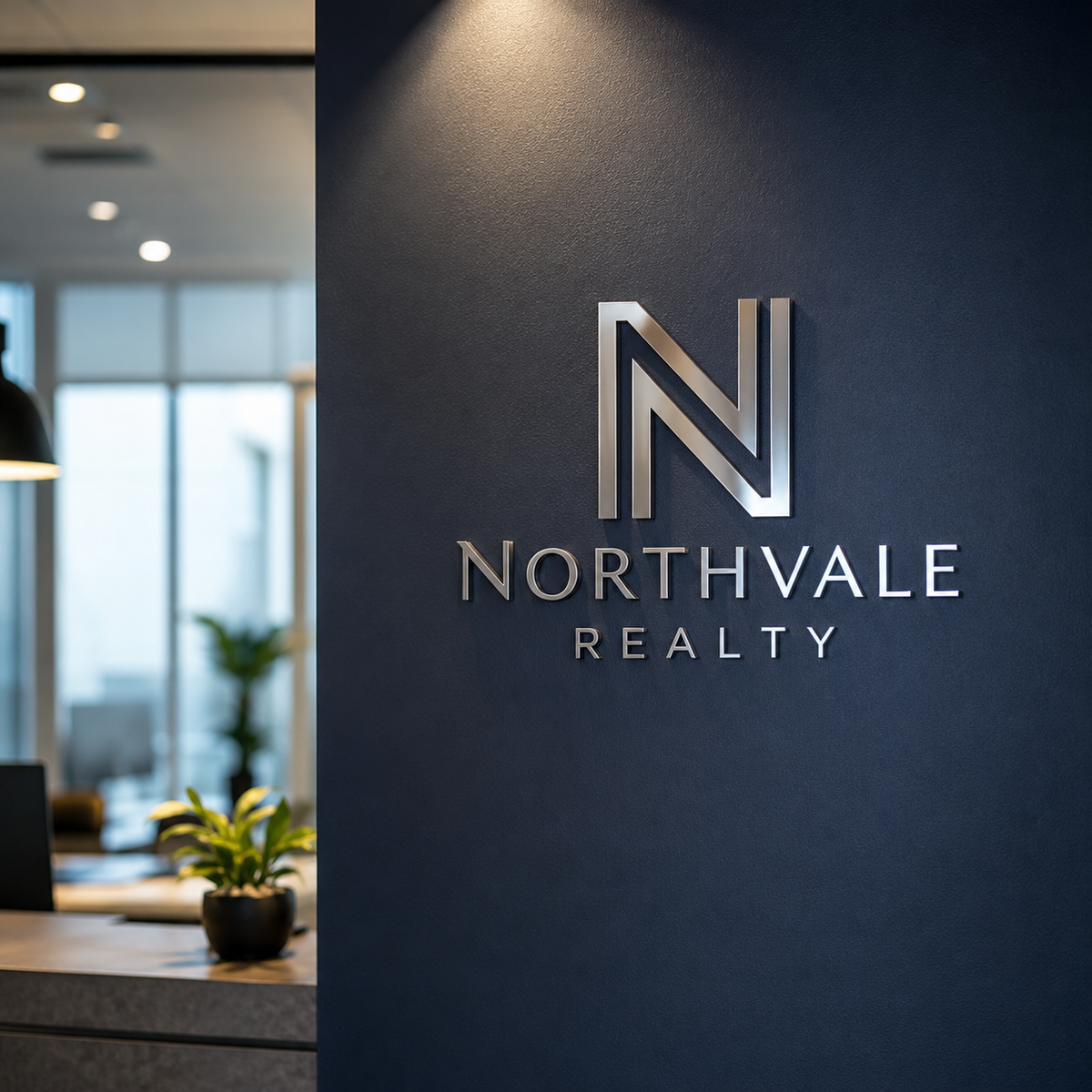 Corporate office entrance sign