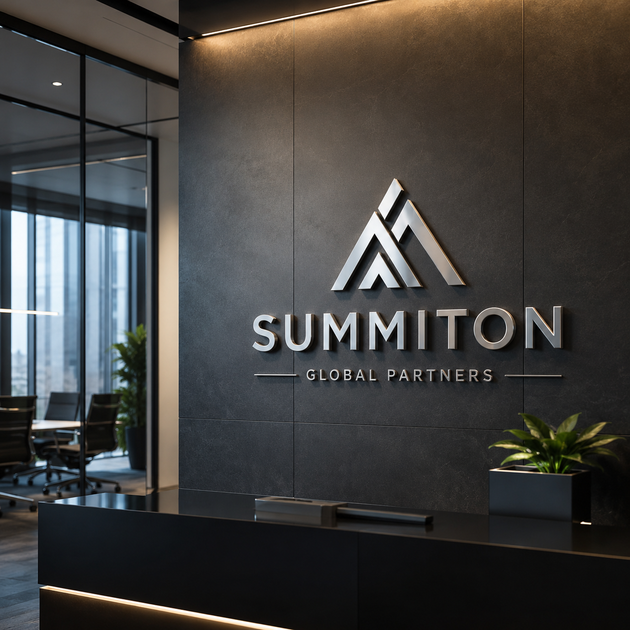 Corporate office entrance sign