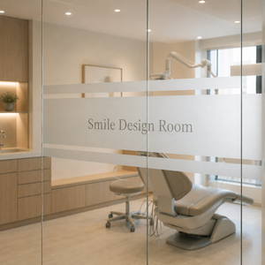 Dental frosted glass vinyl decal