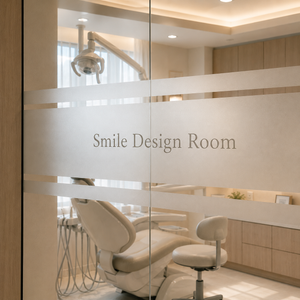 Dental frosted glass vinyl decal