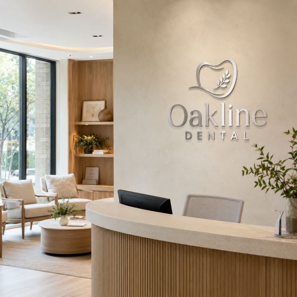 Dental office reception logo sign
