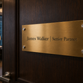 Law firm hallway and room plaques