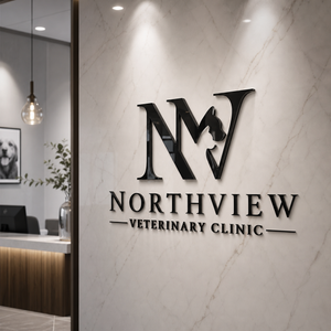 Veterinary clinic entrance sign