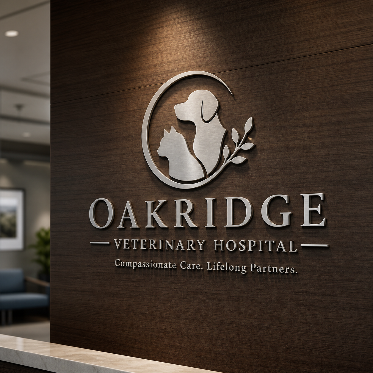 Veterinary clinic entrance sign