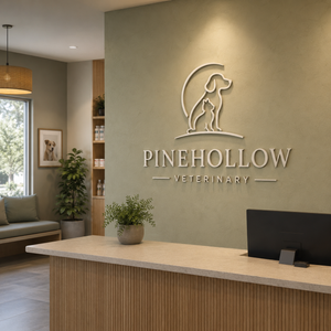 Veterinary clinic lobby sign